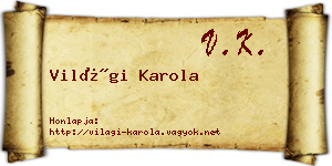 Világi Karola névjegykártya